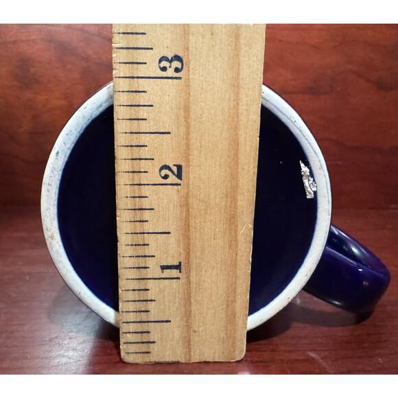 Vintage McDonald's Mug Blue Gold Script Logo Ceramic Restaurant Coffee Cup - Picture 4 of 6